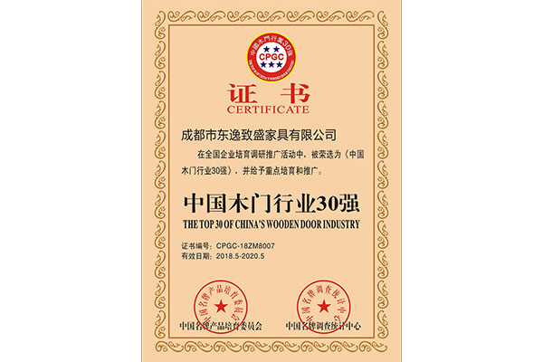 中国木门30强企业